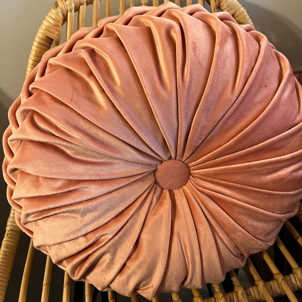 Plush pink accent pillow